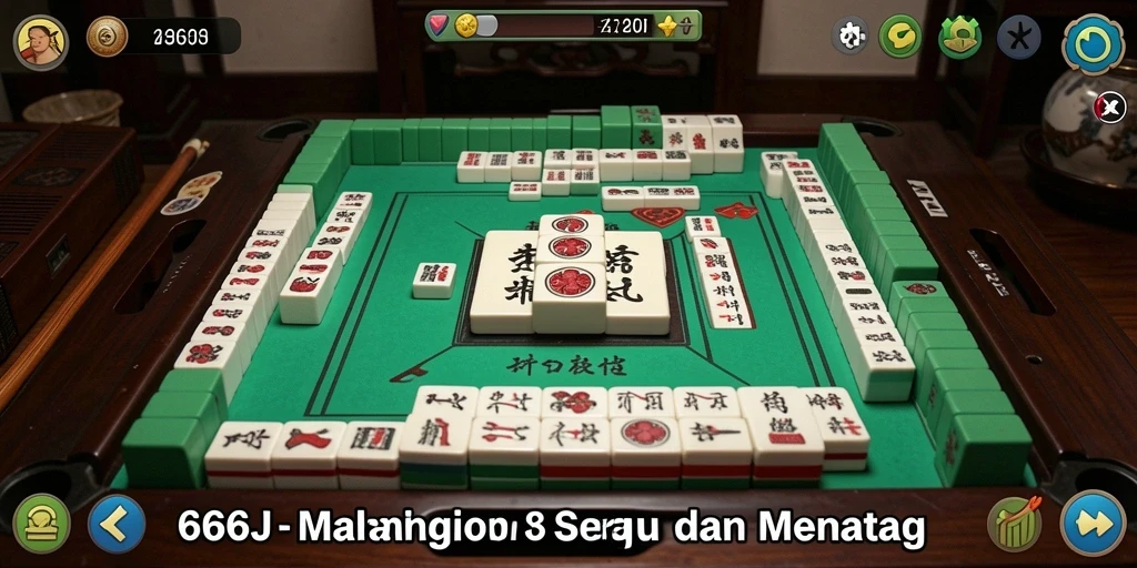 Tampilan screenshot 666J menampilkan gameplay Mahjong yang seru dan menarik.