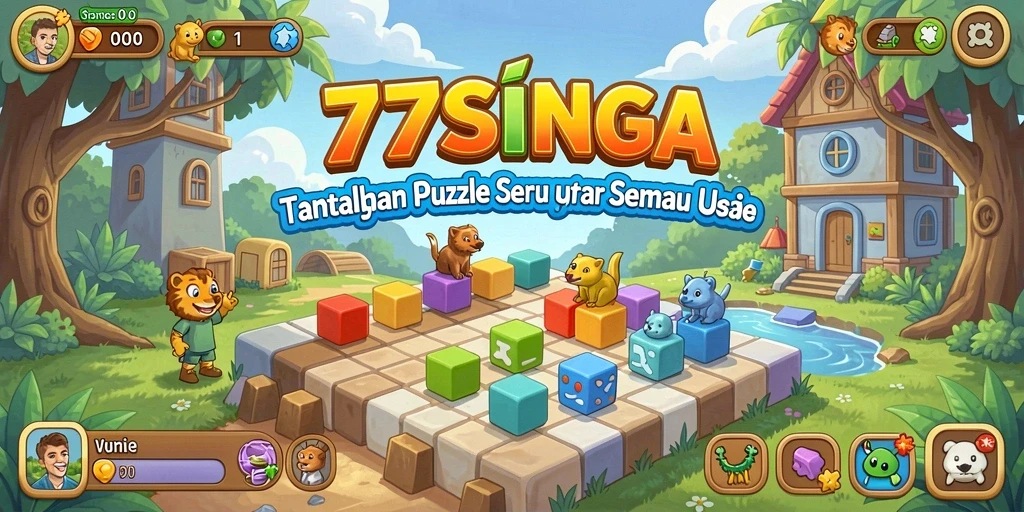 Screenshot gameplay 77SINGA menampilkan tantangan puzzle yang seru.