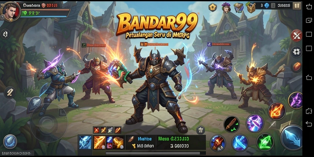 Tangkapan layar <strong>BANDAR99</strong> menampilkan aksi seru dan dunia yang kaya dalam MMORPG.
