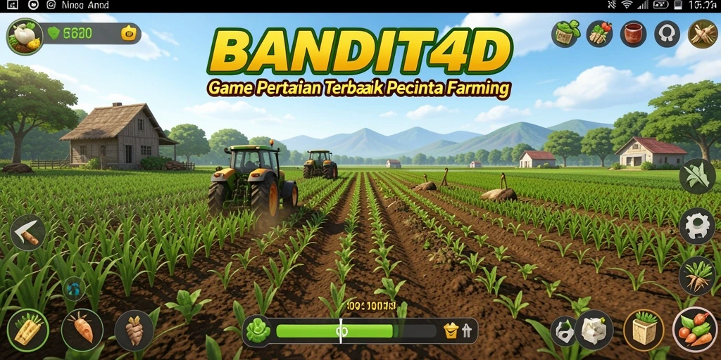 Tampilan gameplay BANDIT4D dengan aktivitas pertanian yang menarik.