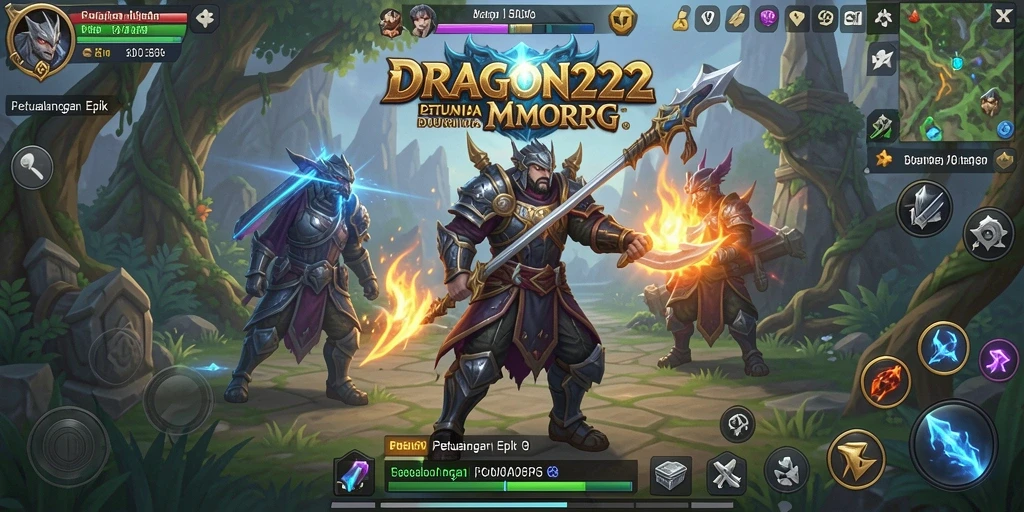 Screenshot gameplay <strong>DRAGON222</strong> menampilkan karakter dalam pertempuran epik.
