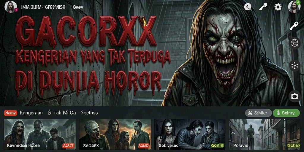Screenshot gameplay GACORX menampilkan suasana horror yang menakutkan.