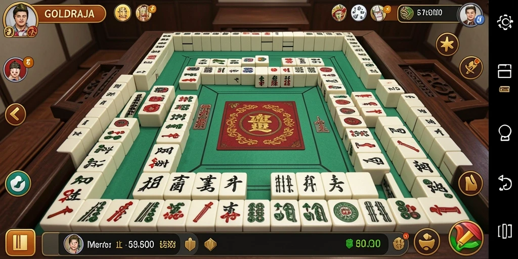 Tampilan gameplay GOLDRAJA yang menarik dalam permainan Mahjong.
