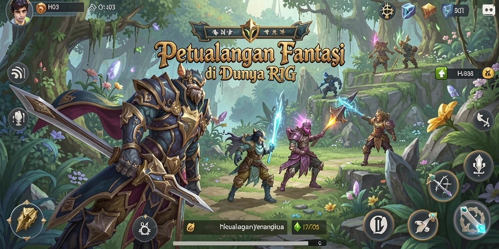 Screenshot utama H03 menampilkan aksi seru dalam pertempuran RPG.