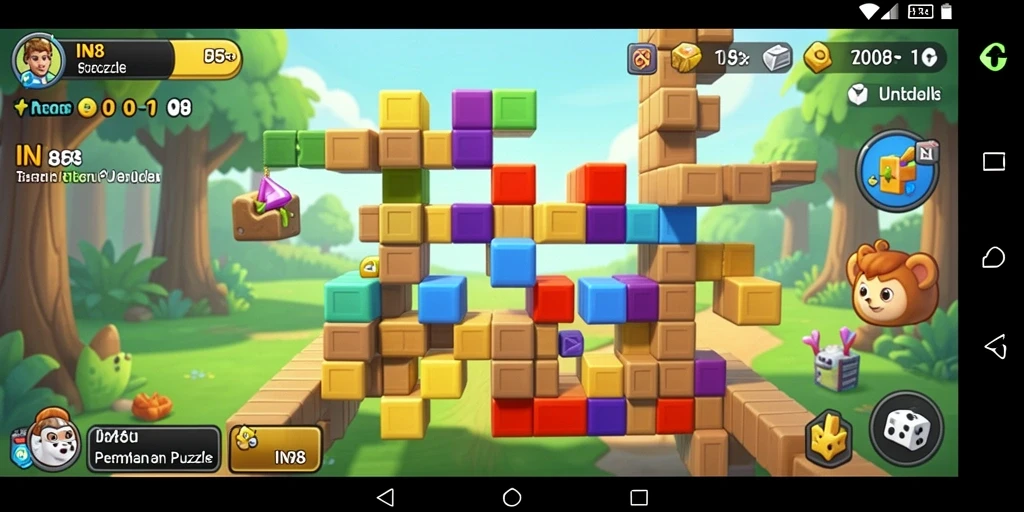 Screenshot gameplay IN88 menampilkan puzzle yang menarik dan penuh warna.