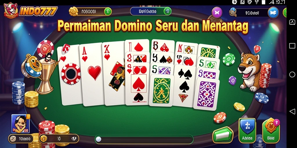 Tampilan gameplay seru di INDO777 dengan domino.