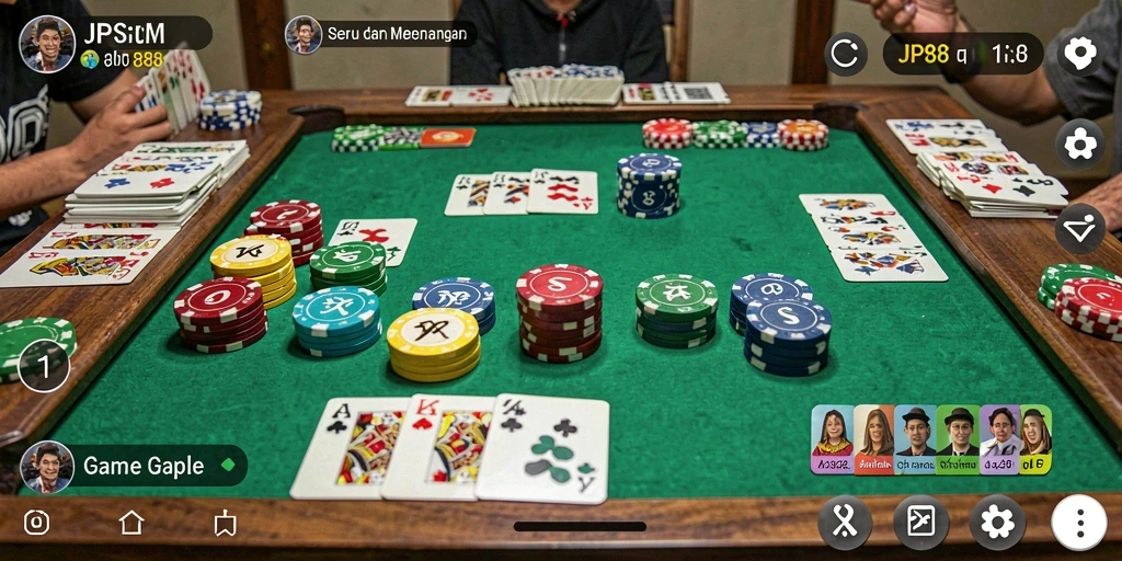 Tampilan gameplay seru dalam game Gaple JPS88.