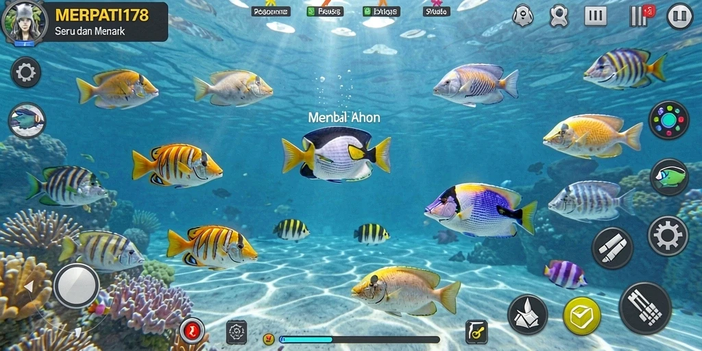 Tangkapan layar gameplay seru dari permainan Tembak Ikan MERPATI178.