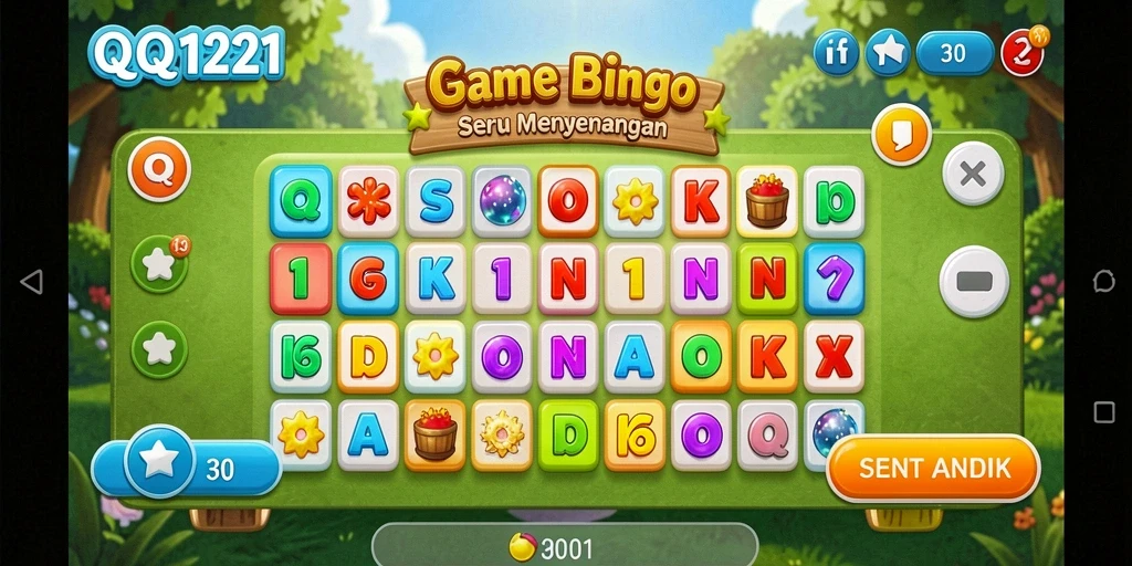 Screenshot gameplay Bingo QQ1221 yang menarik dan interaktif.