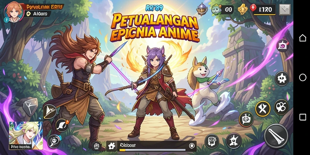 Screenshot gameplay <strong>RR789</strong> menampilkan karakter Anime dalam pertarungan yang epik.