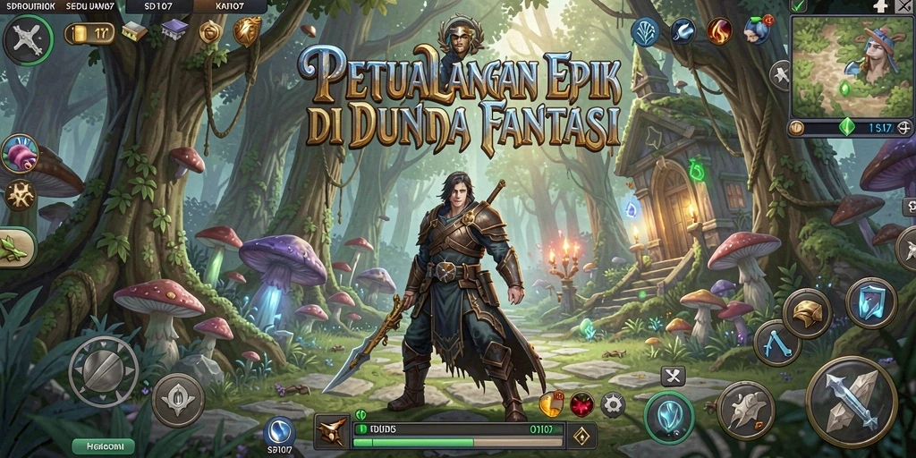 Tangkapan layar menampilkan pertarungan seru di dunia fantasi SD107.