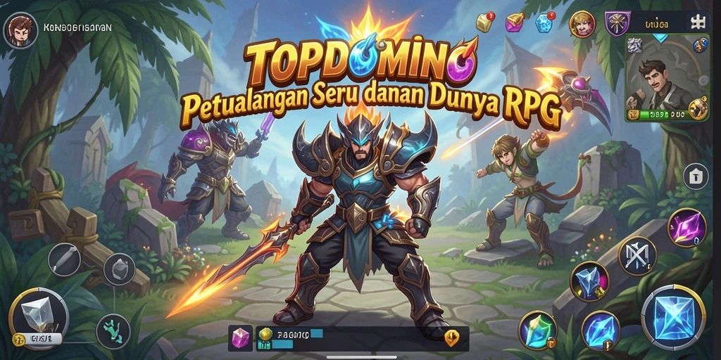 Tampilan gameplay seru di dunia fantasi TOPDOMINO.