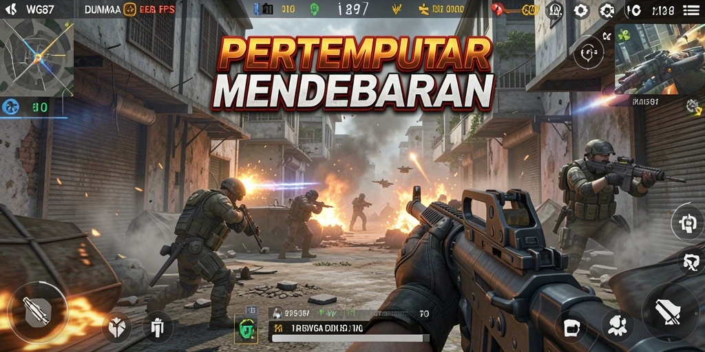 Tampilan menegangkan dari gameplay WG87 yang penuh aksi FPS.