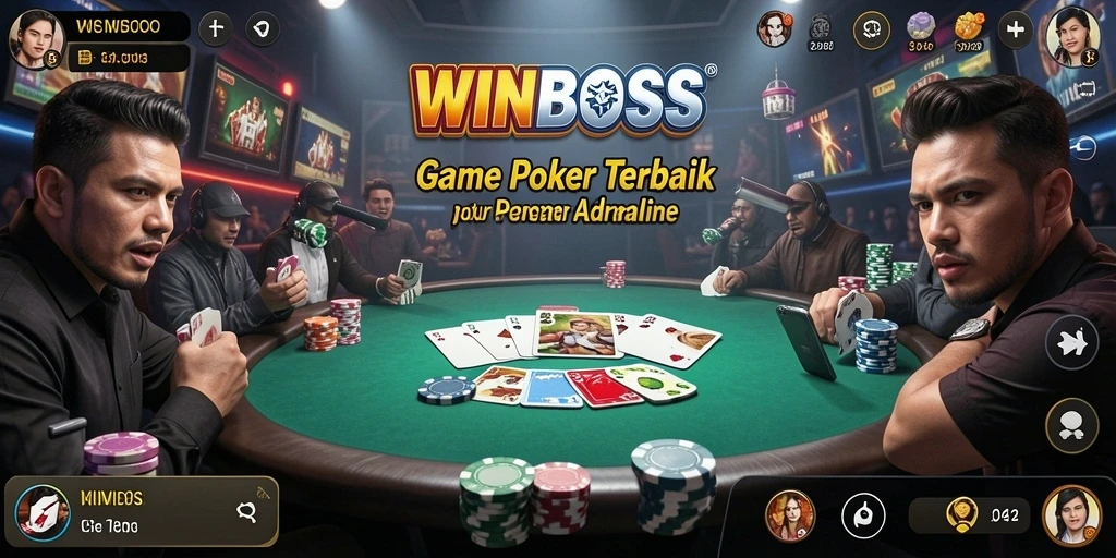 Tangkapan layar menunjukkan gameplay seru dari WINBOSS dalam bermain Poker.