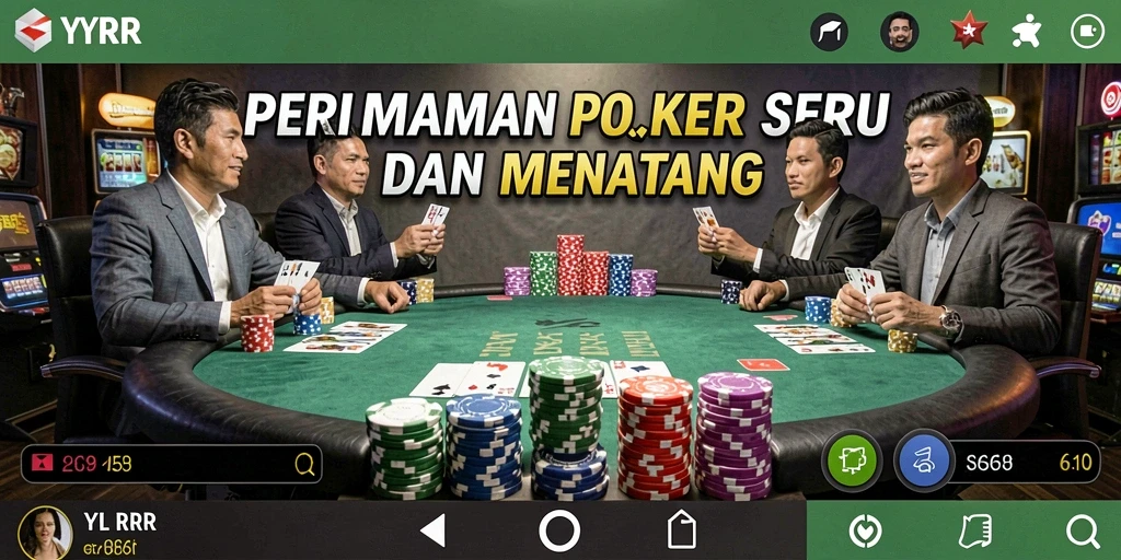 Screenshot YYRR menunjukkan aksi seru permainan Poker.