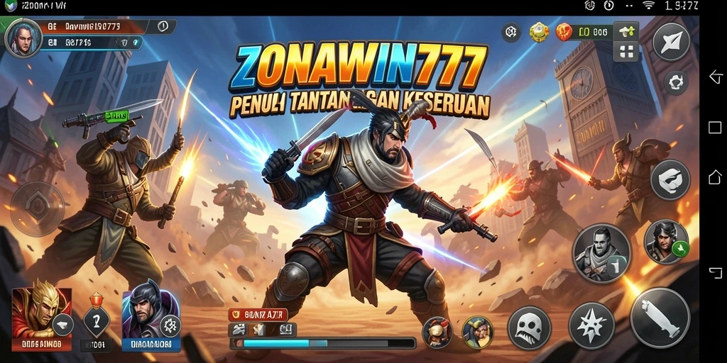 Screenshot gameplay ZONAWIN777 yang menunjukkan aksi seru di arena pertempuran.
